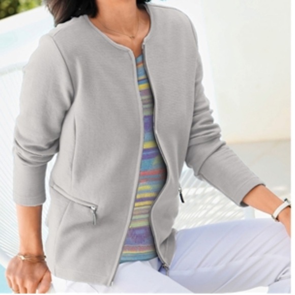 [1X]Talbots Soft Pink Women's Knit Open Cardigan Blazer - Picture 9 of 9